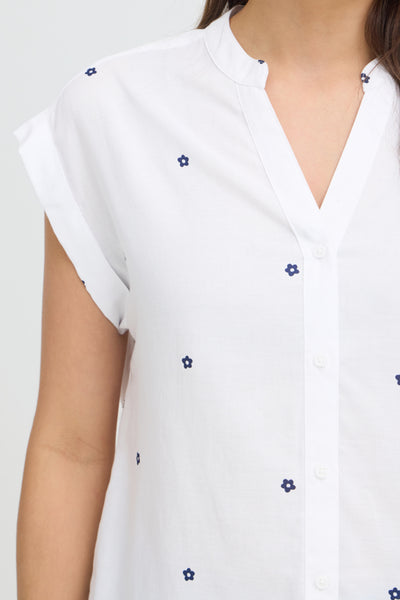Silas Cotton Blouse (White Floral)