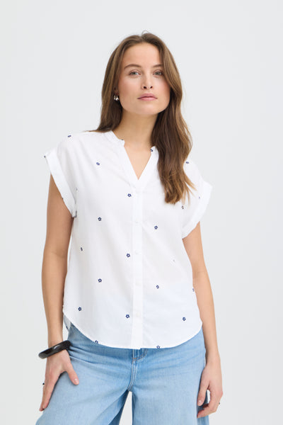 Silas Cotton Blouse (White Floral)