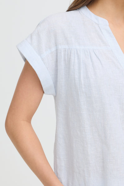 Izola Cotton/Linen Blend Top (Windsurfer Blue)