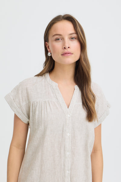 Izola Cotton/Linen Blend Dress (Vetiver Green)