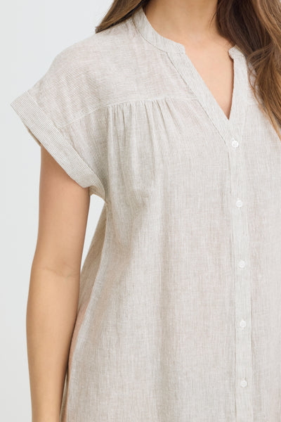 Izola Cotton/Linen Blend Dress (Vetiver Green)