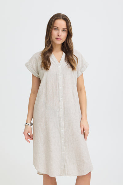 Izola Cotton/Linen Blend Dress (Vetiver Green)