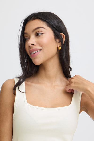Pandina Cotton Square Neck Tank (White)