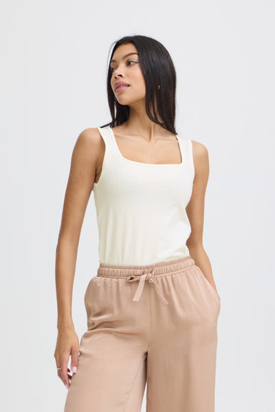 Pandina Cotton Square Neck Tank (White)