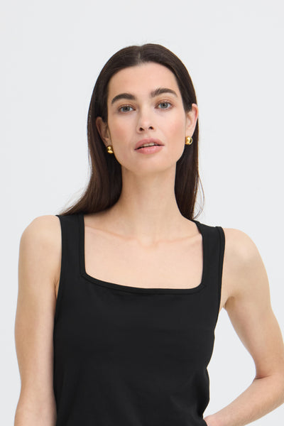 Pandina Cotton Square Neck Tank (Black)
