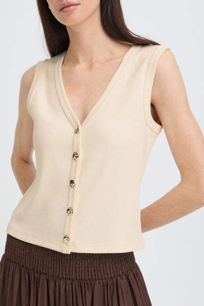 Rubina Ribbed Tank (Birch)