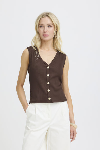 Rubina Ribbed Tank (French Roast)