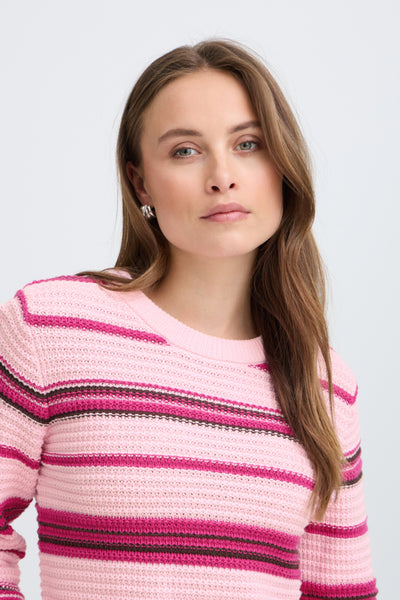 Magio Cotton Sweater (Pink Stripe)