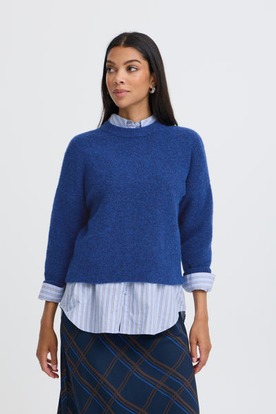 Omea Crew Sweater (Blue Depths Melange)