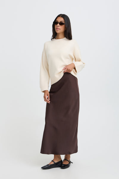 Dacanna Satin Skirt (Fudge)