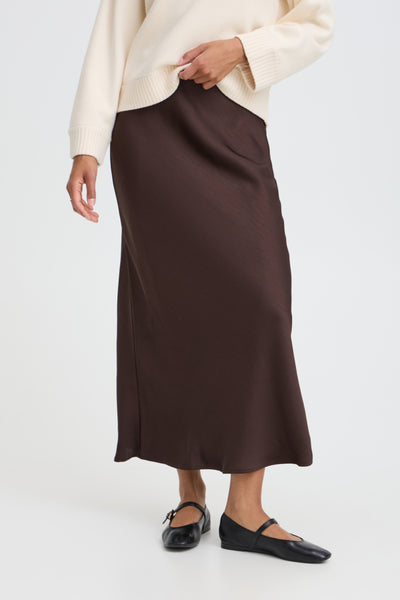 Dacanna Satin Skirt (Fudge)