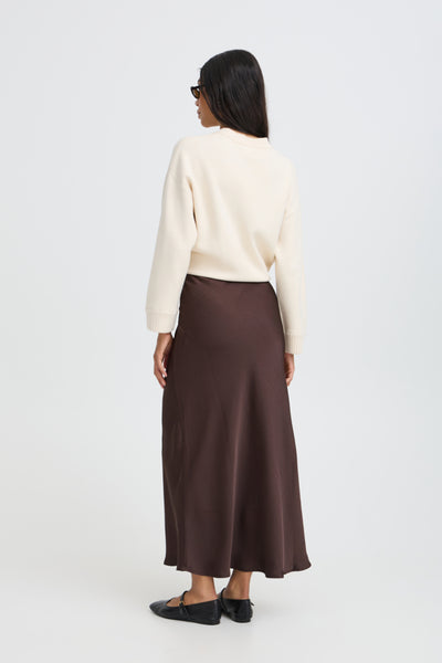 Dacanna Satin Skirt (Fudge)