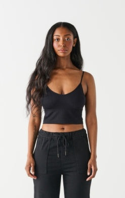 Nora Ribbed Seamless Bralette (Black)