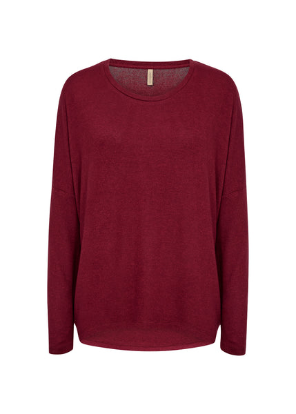 Biara Classic Pullover (Dark Red Melange)
