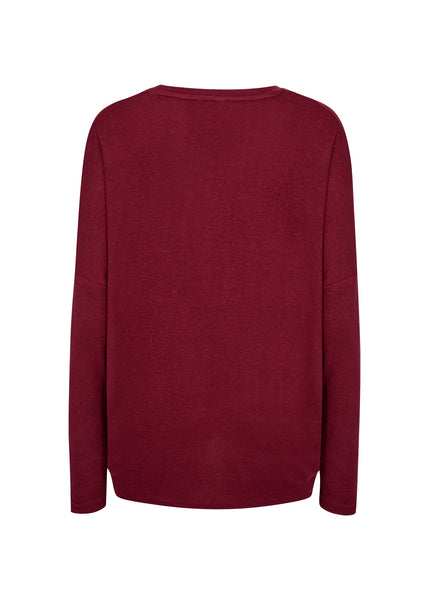 Biara Classic Pullover (Dark Red Melange)