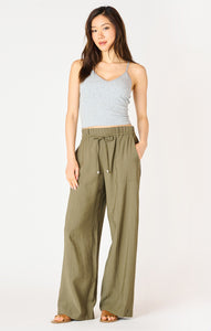 Kayla Wide Leg Drawstring Pant (Olive)