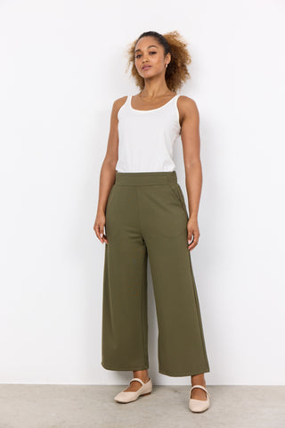 Siham Wide Crop Pant (Olive)
