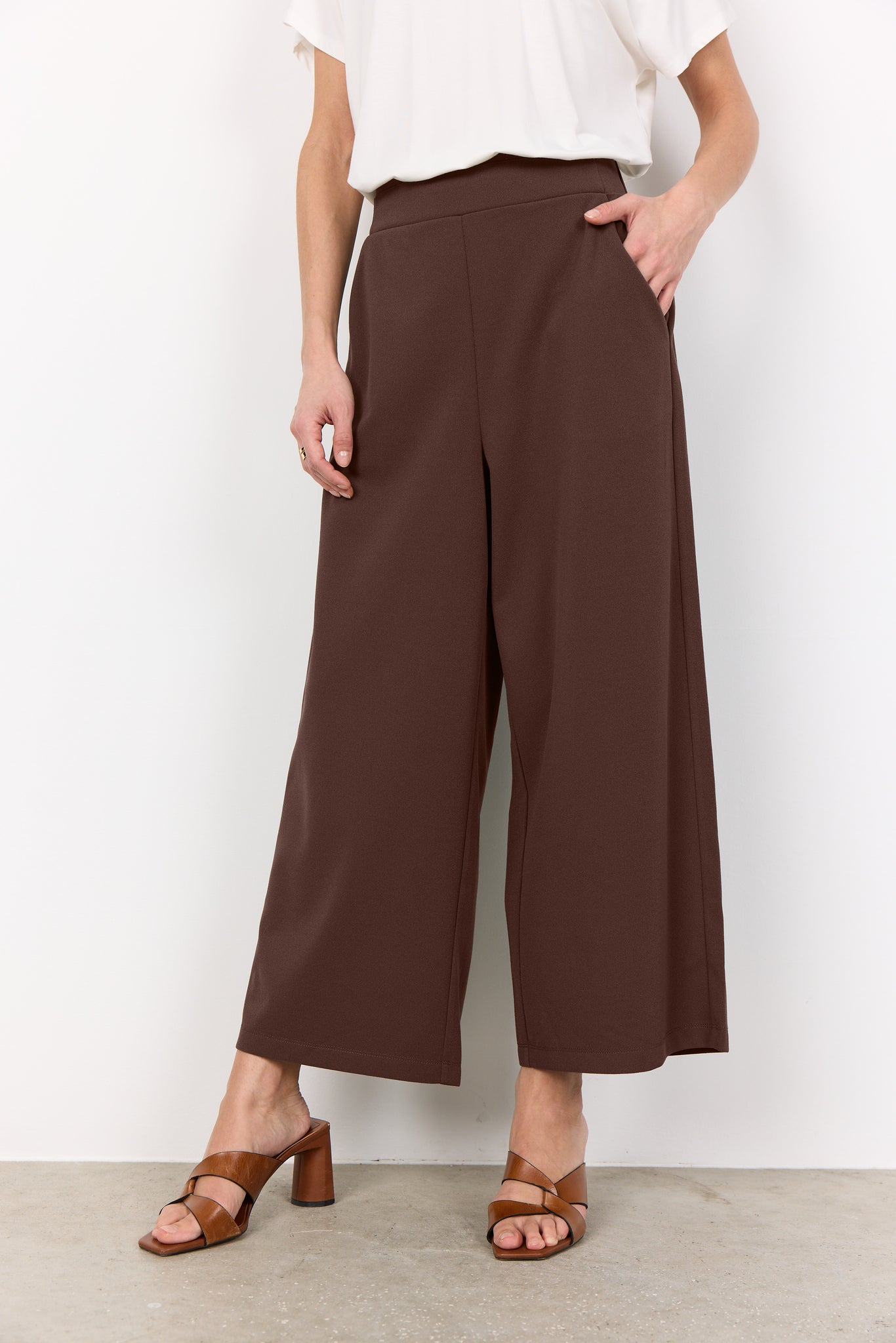 Siham Wide Crop Pant (Hot Fudge)