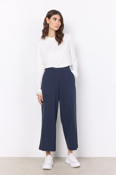 Siham Wide Crop Pant (Navy)