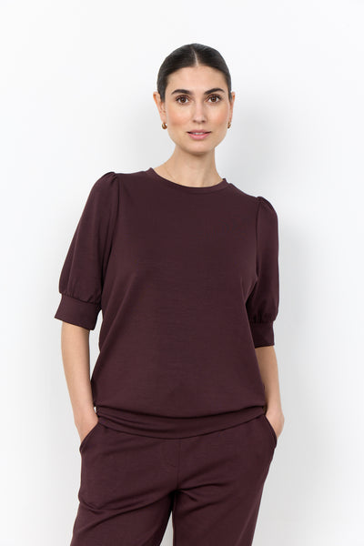 Banu Short Sleeve Sweater (Chocolate Plum)