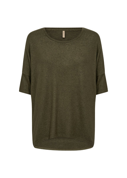 Biara Short Sleeve Sweater (Army Melange)