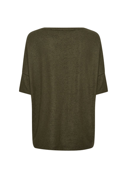 Biara Short Sleeve Sweater (Army Melange)