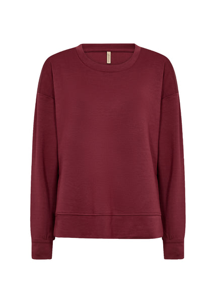 Banu Split Side Pullover Sweater (Dark Red)