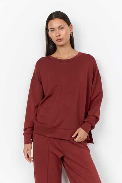 Banu Split Side Pullover Sweater (Madder Brown)