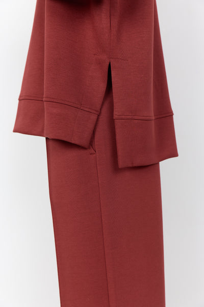 Banu Split Side Pullover Sweater (Madder Brown)