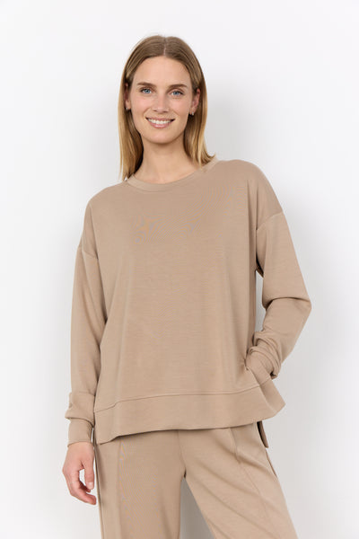 Banu Split Side Pullover Sweater (Camel)
