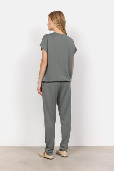 Banu Tie Waist Short Sleeve Top (Misty Green)