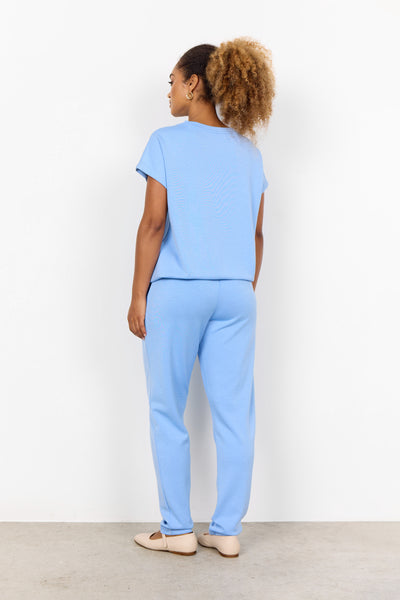 Banu Tie Waist Short Sleeve Top (Air Blue)