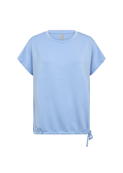 Banu Tie Waist Short Sleeve Top (Air Blue)