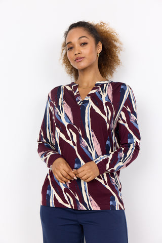 Maia Patterned Long Sleeve Blouse -  25% OFF AT CHECKOUT - FINAL SALE