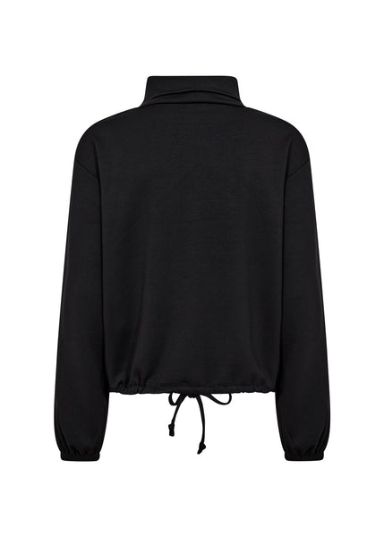 Banu High Neck Drawstring Sweater (Black)