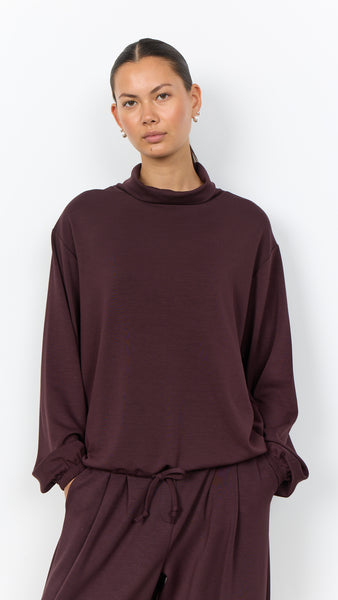 Banu Cowl Sweatshirt (Chocolate Plum)