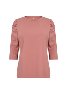 Orlain Cotton 3/4 Sleeve Top (Blush)