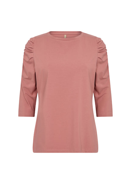 Orlain Cotton 3/4 Sleeve Top (Blush)