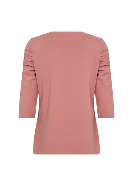 Orlain Cotton 3/4 Sleeve Top (Blush)