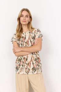 Aretha Burnout Top (Peach Pink Combi)