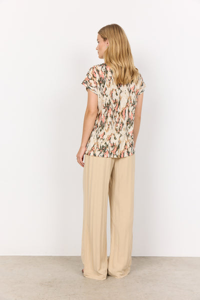 Aretha Burnout Top (Peach Pink Combi)