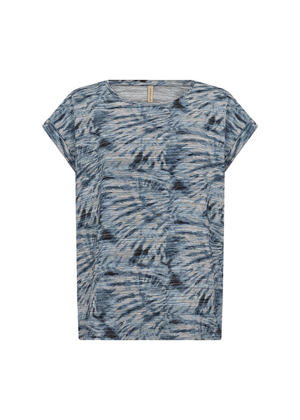 Galina Printed Short Sleeve Top (AIr Blue Combo)