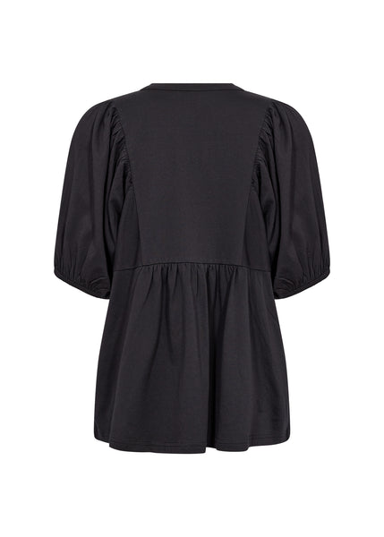 Lori Organic Cotton Boho Top (Black)