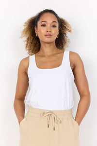 Ingela Eyelet Double Layered Tank (White)