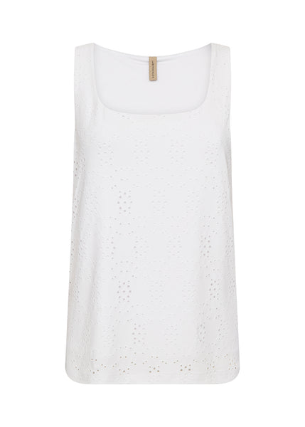Ingela Eyelet Double Layered Tank (White)