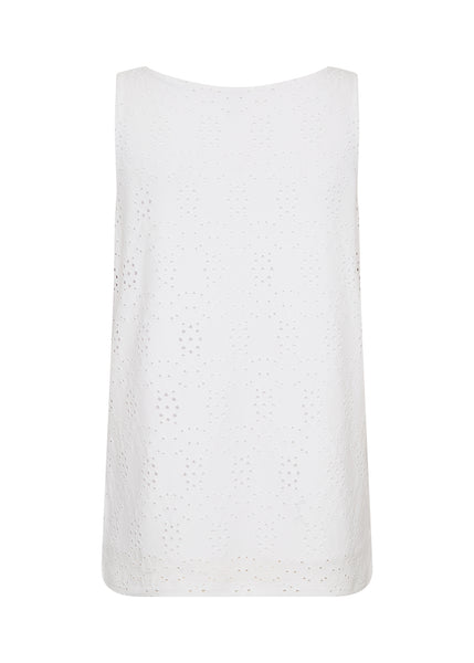 Ingela Eyelet Double Layered Tank (White)