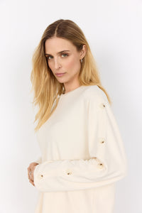 Banu Button Accent Pullover (Cream)