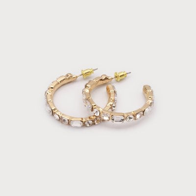 Ava Crystal Hoop Earrings - 2 Colour Options