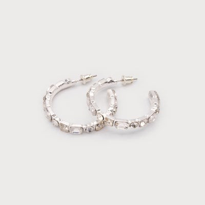 Ava Crystal Hoop Earrings - 2 Colour Options
