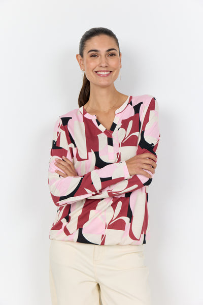 Felicity Cotton Blend Blouse (Rose Combi)